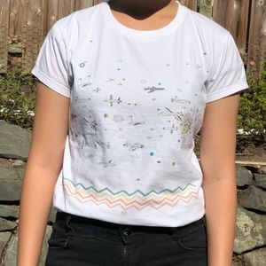 White graphic t-shirt